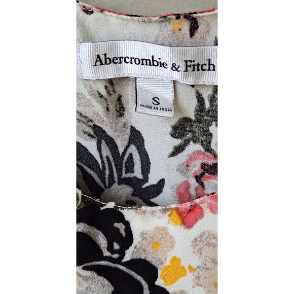 Abercrombie & Fitch Floral Mini Tank Sun Dress Size S Flowy Chest Overlay Ruffle - Picture 2 of 8